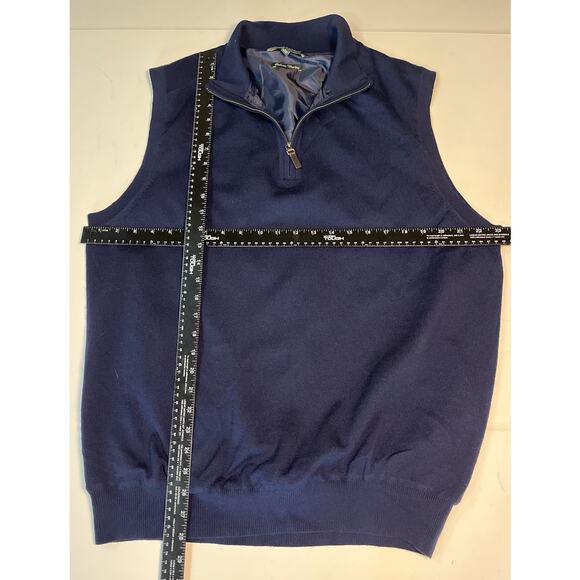 Fairway and Green men’s navy lined wool golf vest quarter zip Large - Picture 4 of 6